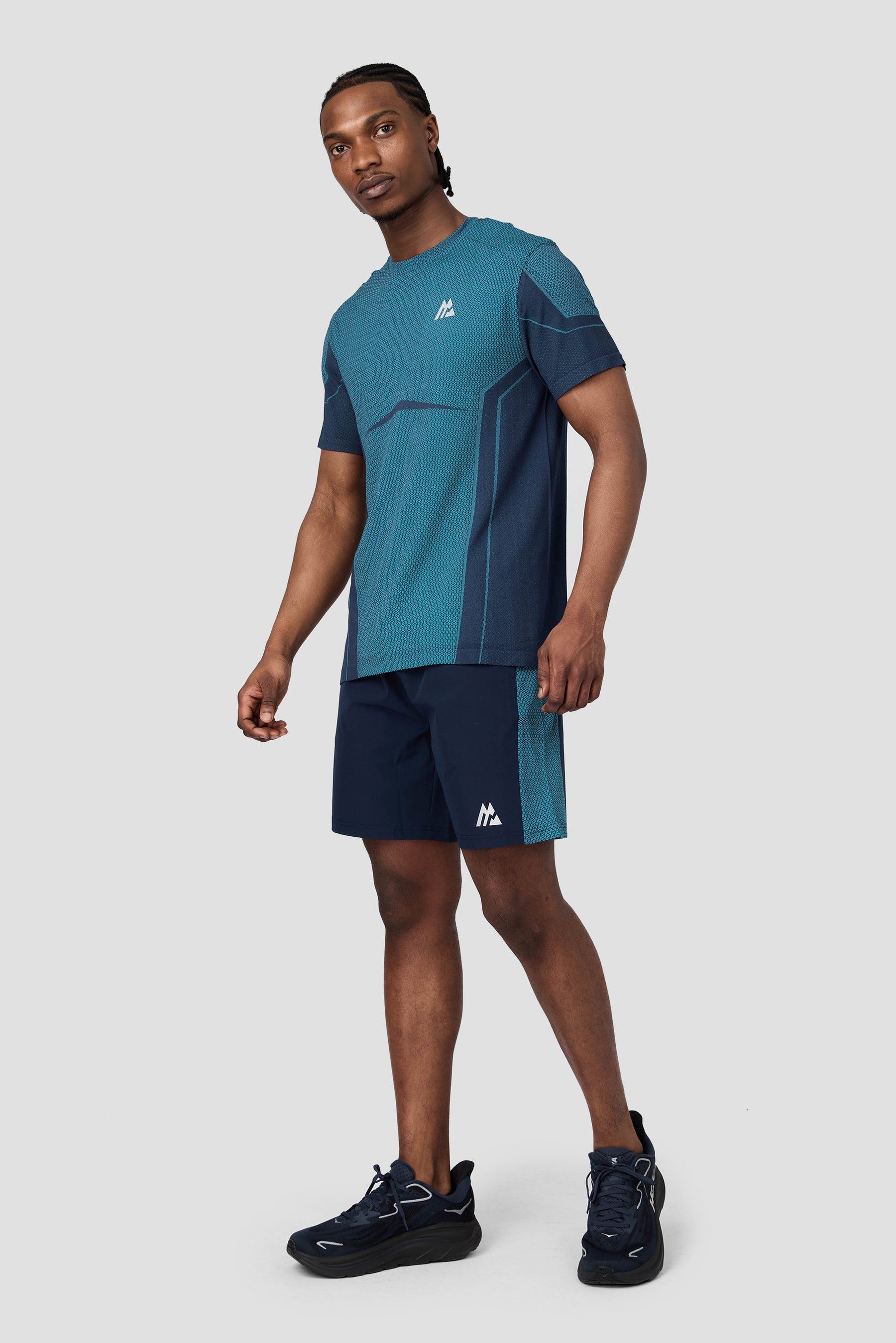 Pulse Seamless T-Shirt - Midnight Blue/Vivid Aqua