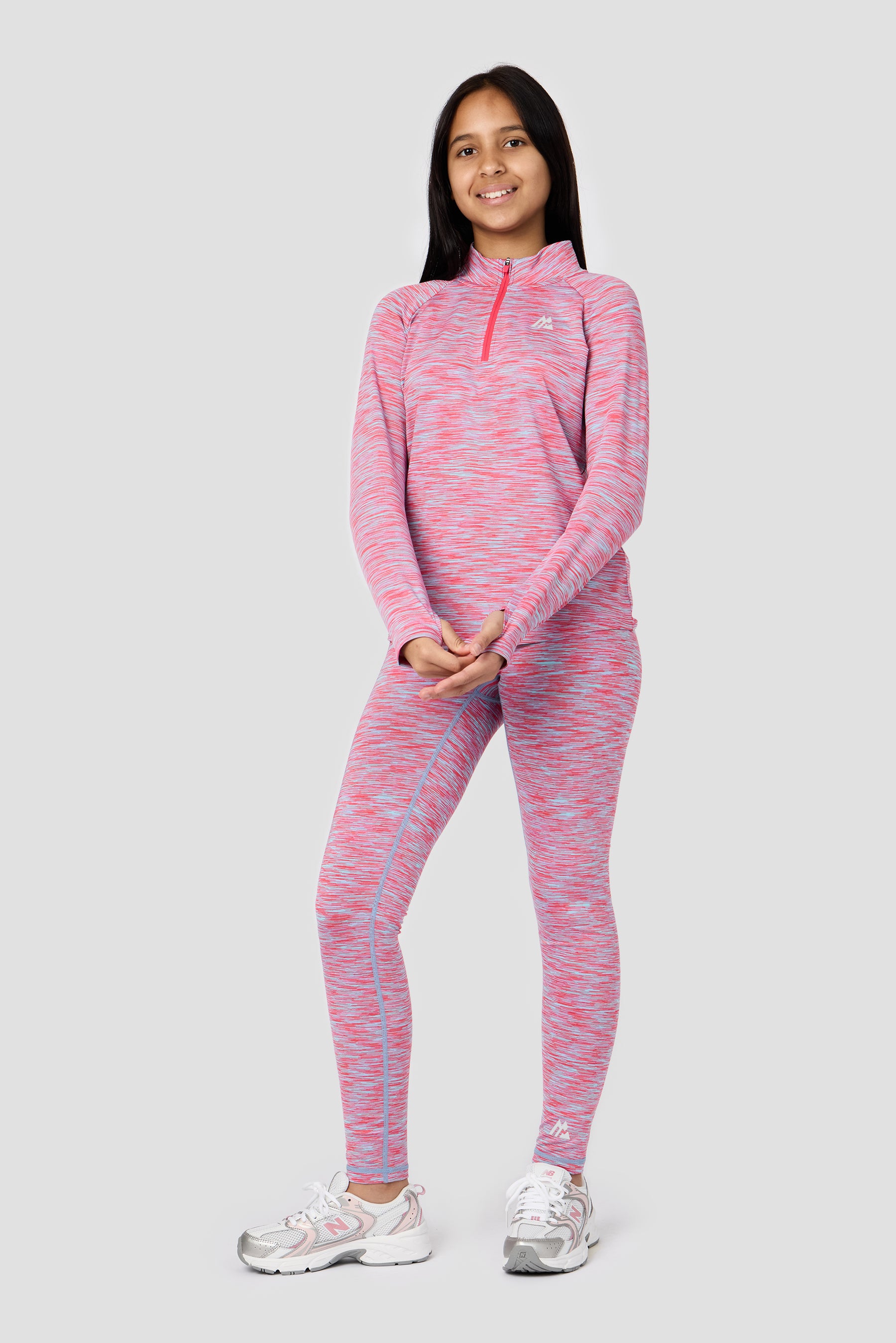 Girls Trail 2.0 1/4 Zip - Blue/Pink Multi