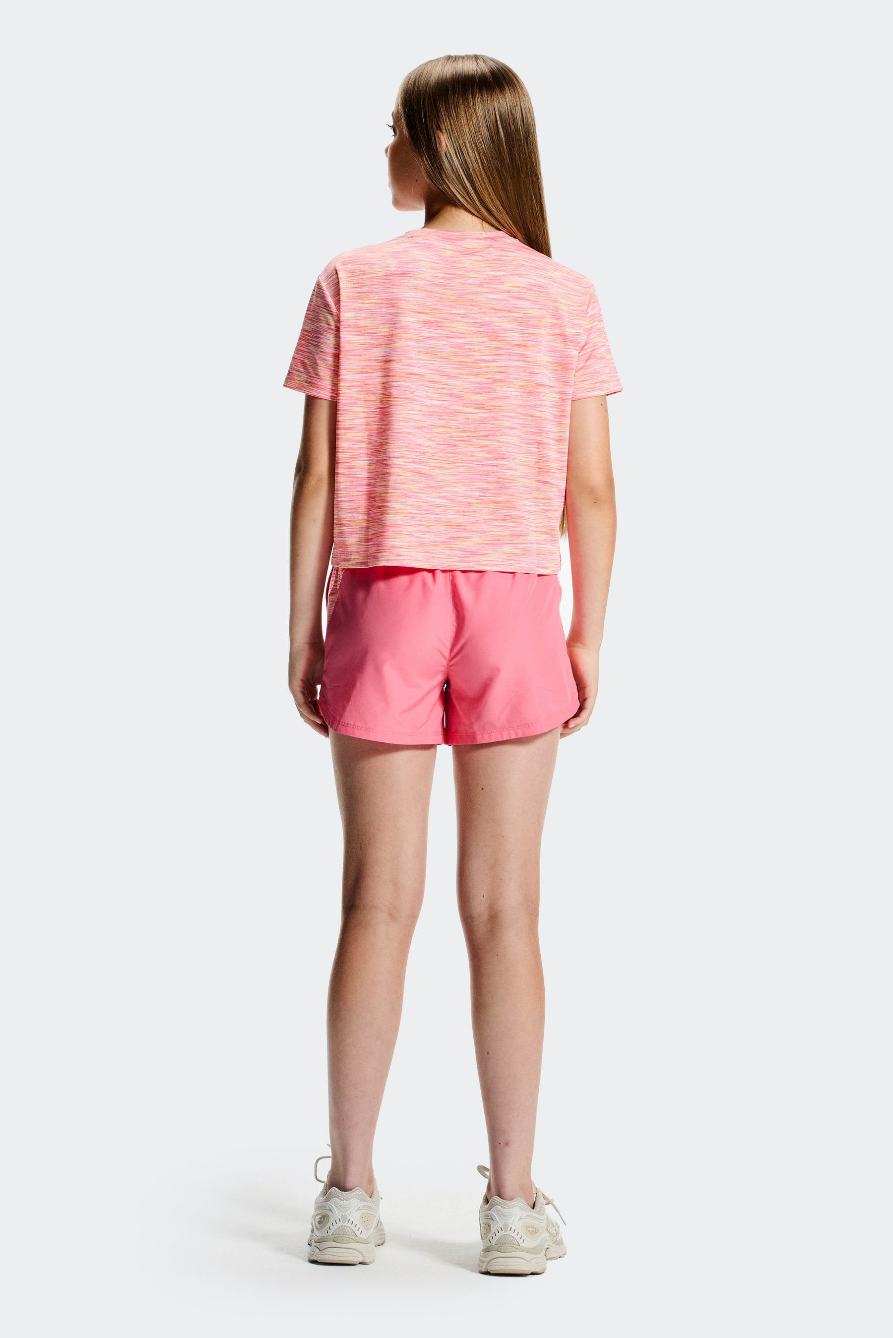 Girls Trail Panel Short - Pink/White/Yellow