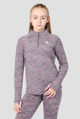 Girls Trail 2.0 1/4 Zip - Grey Multi/Pink