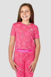 Girls Trail Box T-Shirt - Fuschia/White