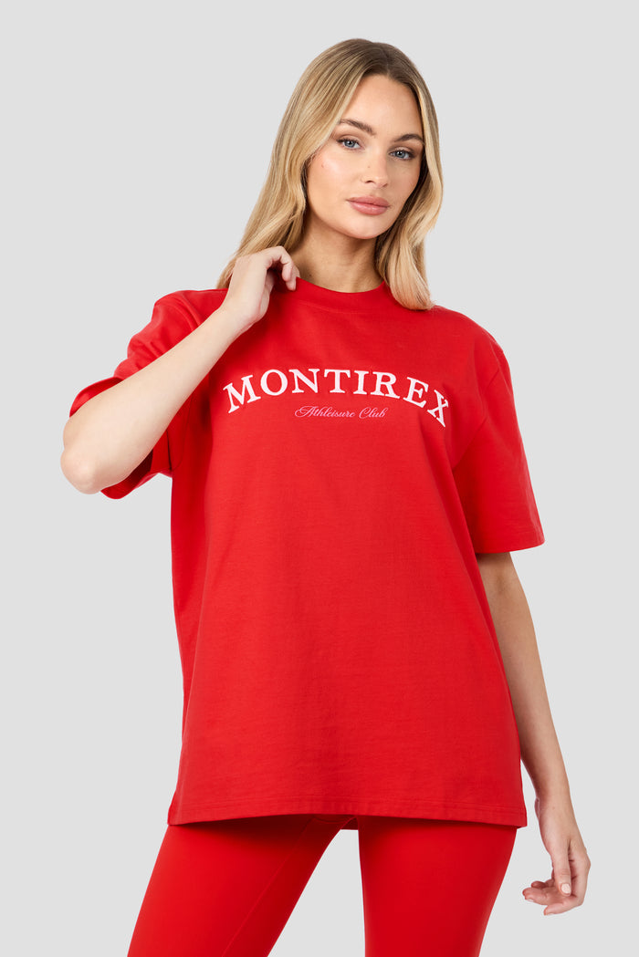 Athleisure Club T-Shirt - Poppy Red