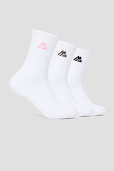 Women's Multi Crew Socks 3 Pack - White/Black/Cocoa/Light Pink