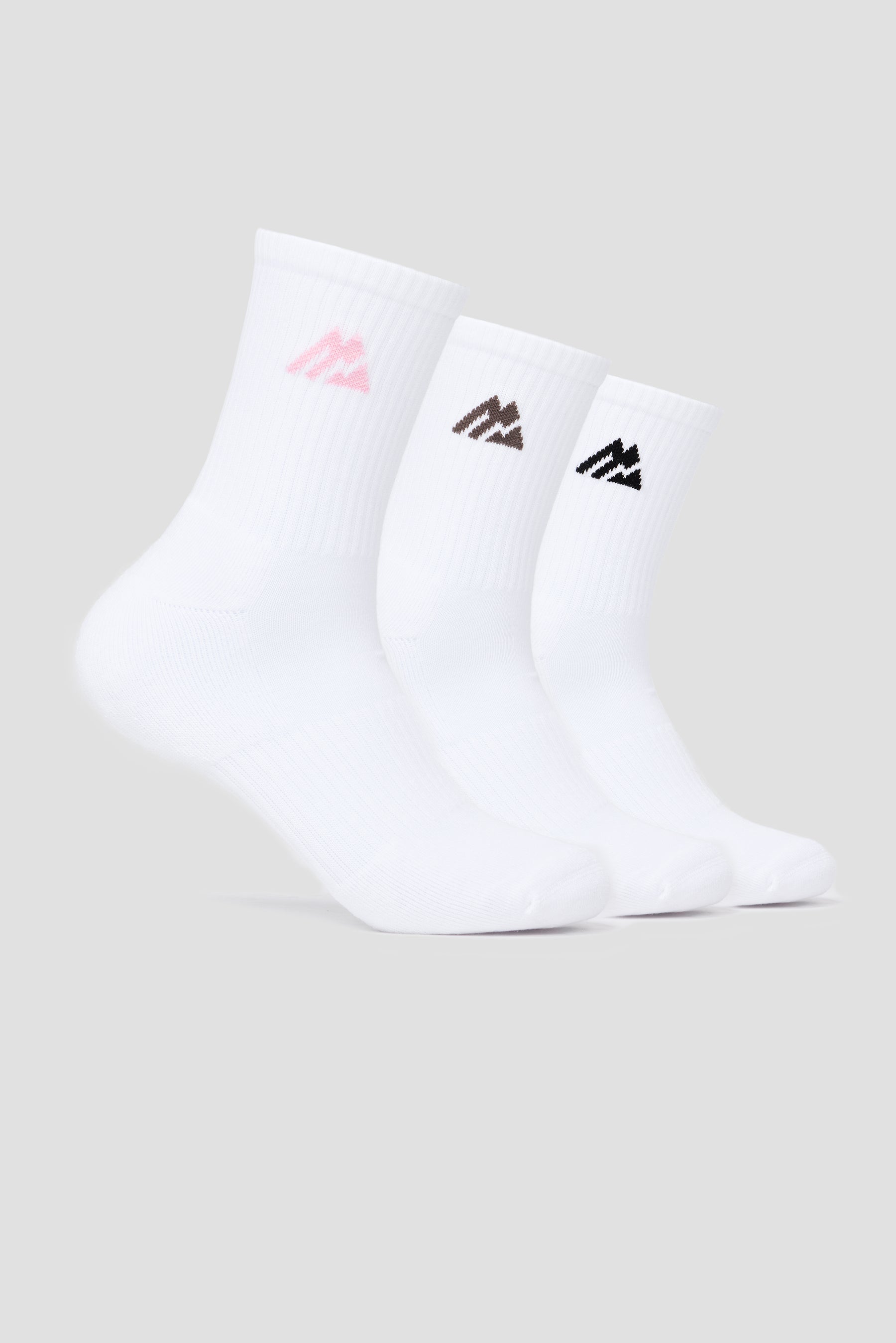 Women's Multi Crew Socks 3 Pack - White/Black/Cocoa/Light Pink