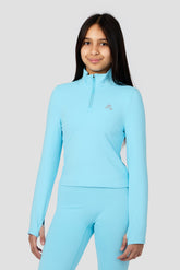 Girls Icon 1/4 Zip - Seashell Blue