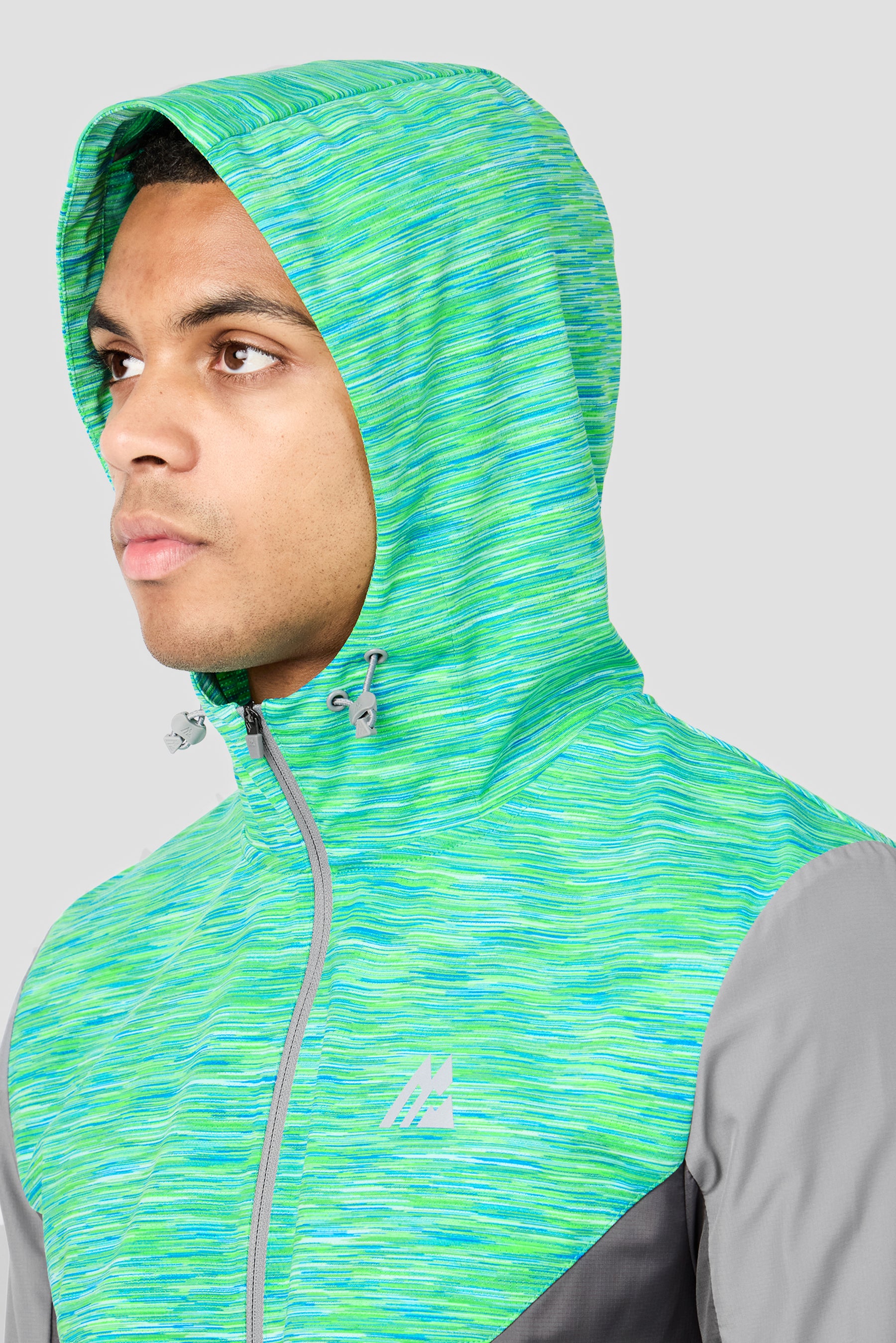 Trail Windbreaker - Grey/Blue/Green Multi