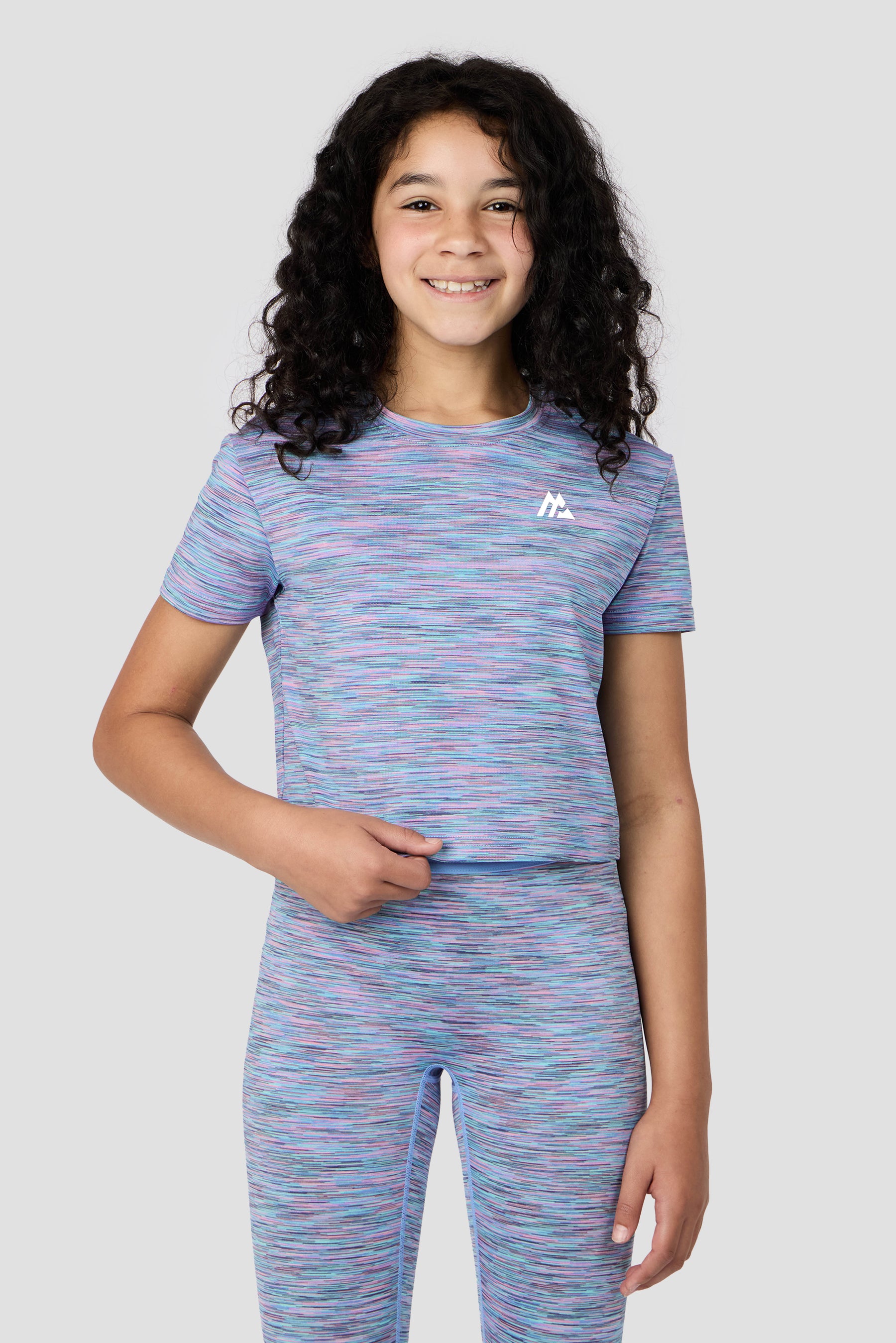 Girls Trail Box T-Shirt - Blue/Lilac Multi