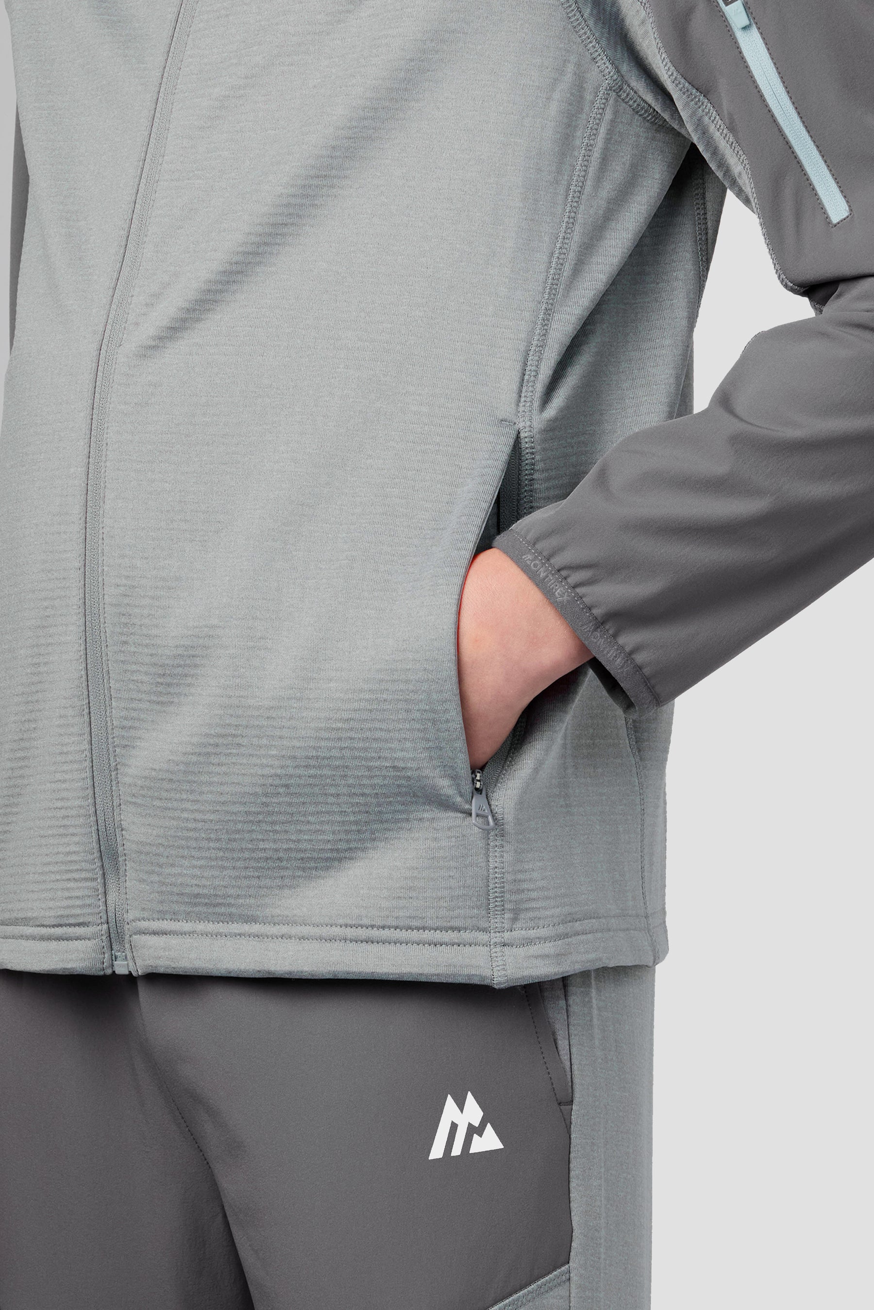 Boys Valen Hood - Platinum Grey Marl/Cement Grey