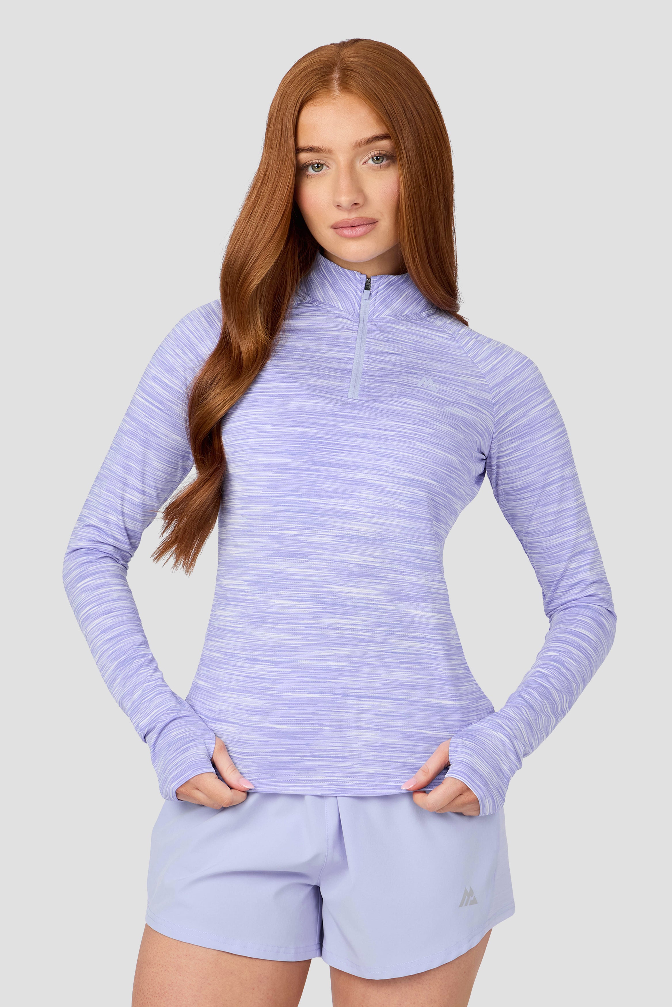 Montirex Women's Trail 1/4 Zip Sportswear - Lilac/White Gymwear