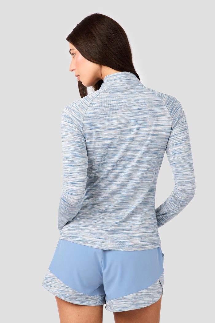 Women's Trail 1/4 Zip - Light Blue/Grey Multi
