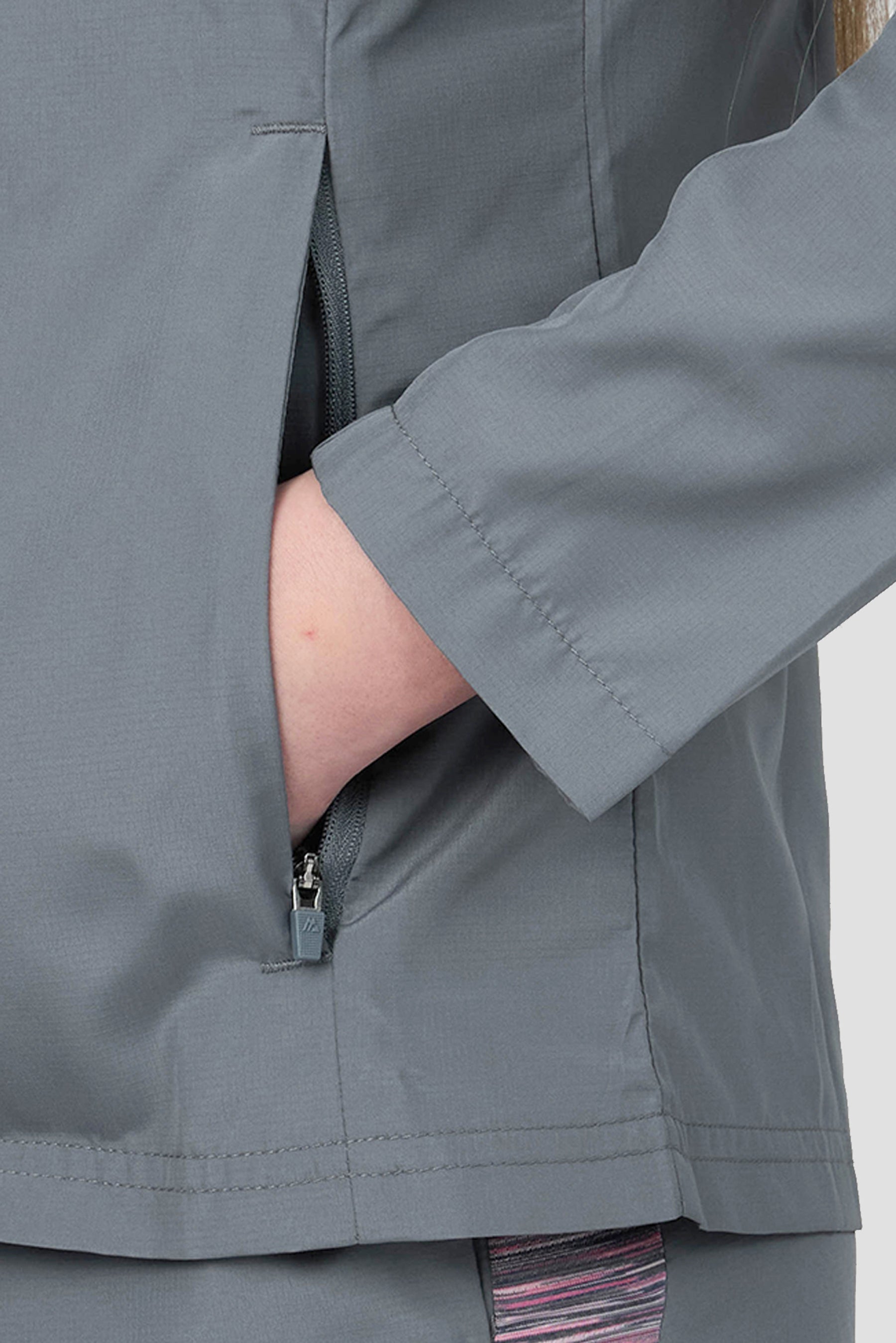 Girls Trail Windbreaker - Grey Multi/Pink