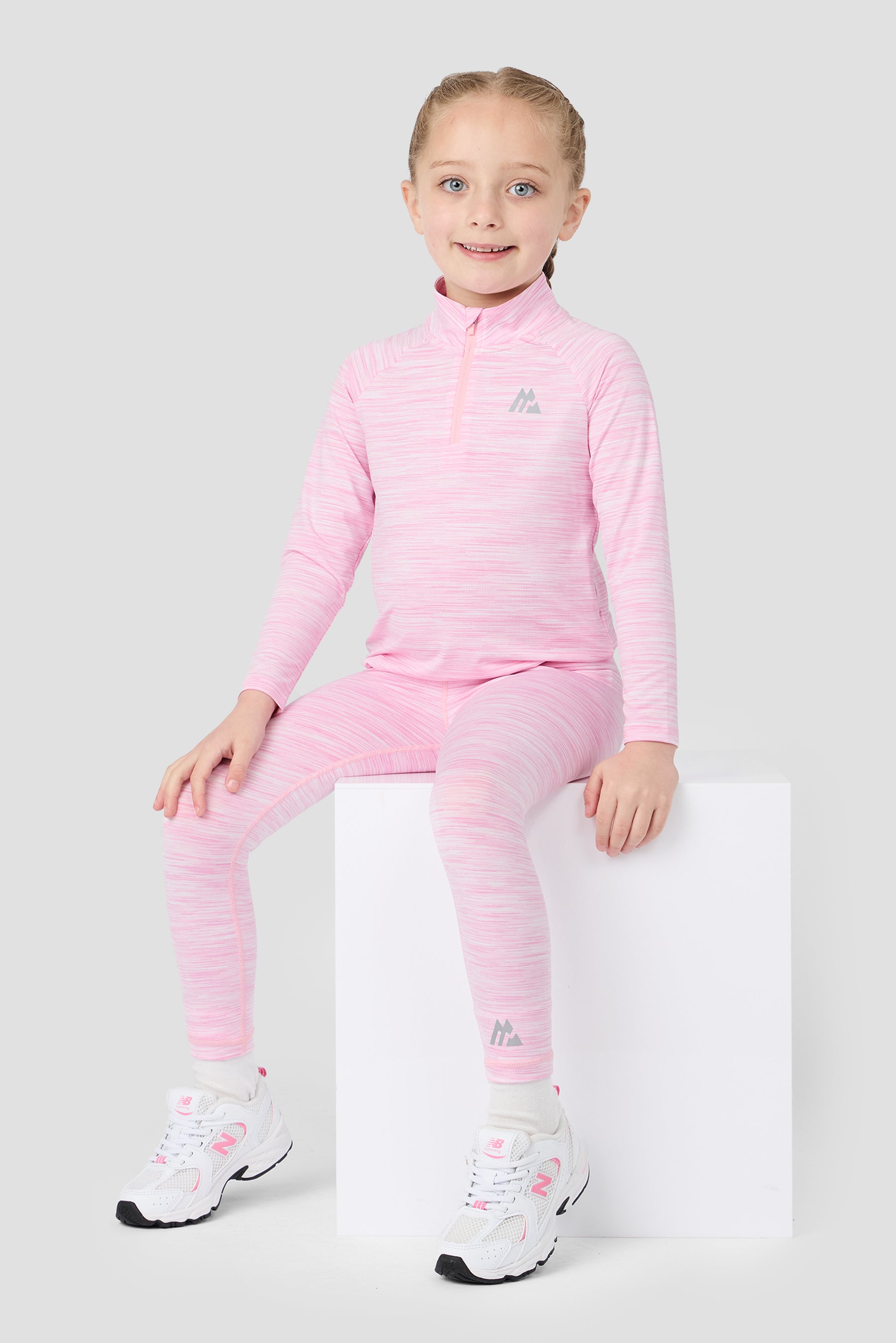 Infant Girls Trail 1/4 Zip/Legging Set - Soft Pink/White