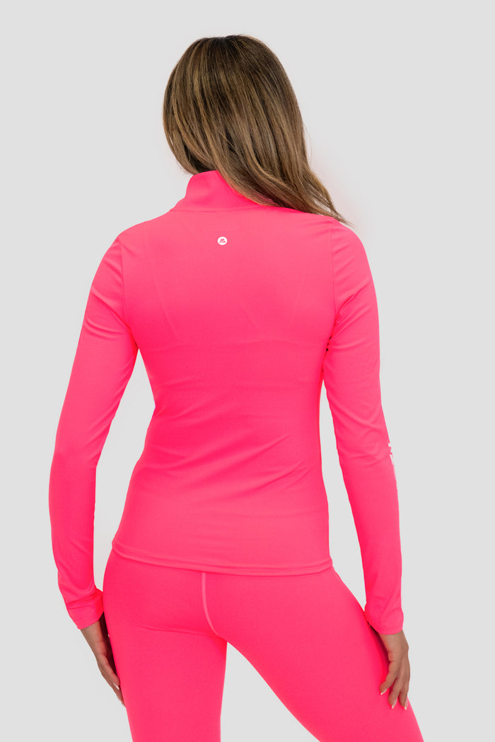 Limit 1/4 Zip - Neon Pink/Silk Pink