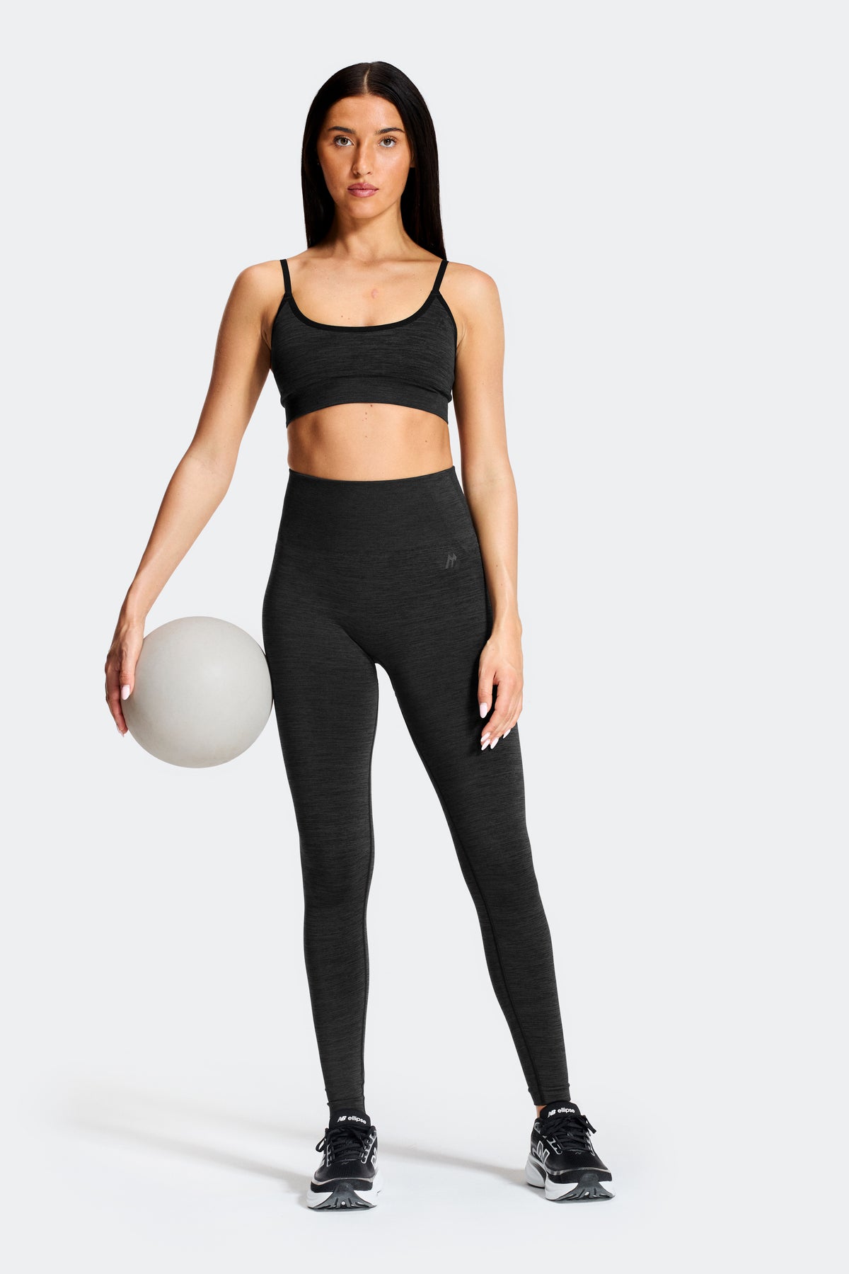 Trail Seamless Bra - Black Marl