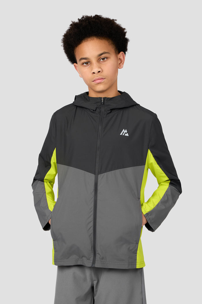 Boys Spectra Windbreaker - Asphalt/Cement Grey/Electric Lime