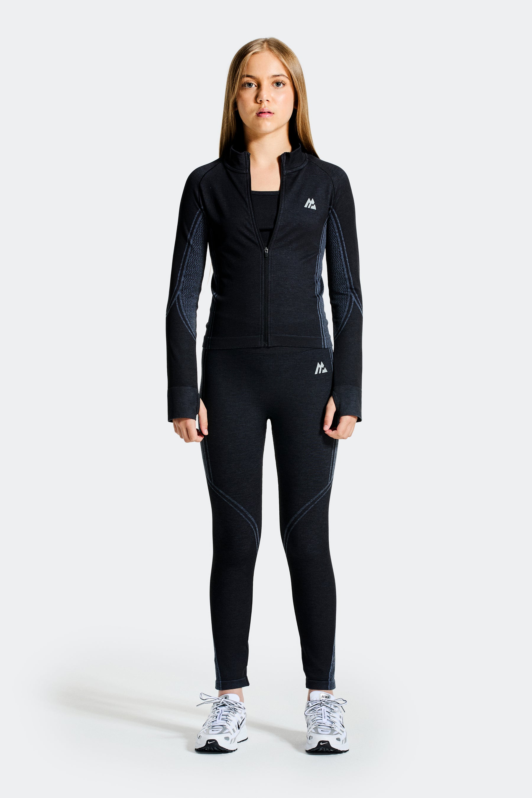 Girls Harmony Full Zip - Black/Cadet Grey