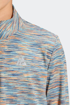 Boys Trail 1/4 Zip - Blue/Green/Orange