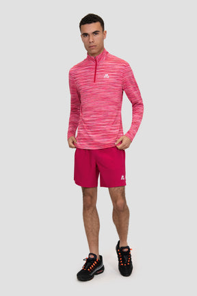 Trail 1/4 Zip - Raspberry/White