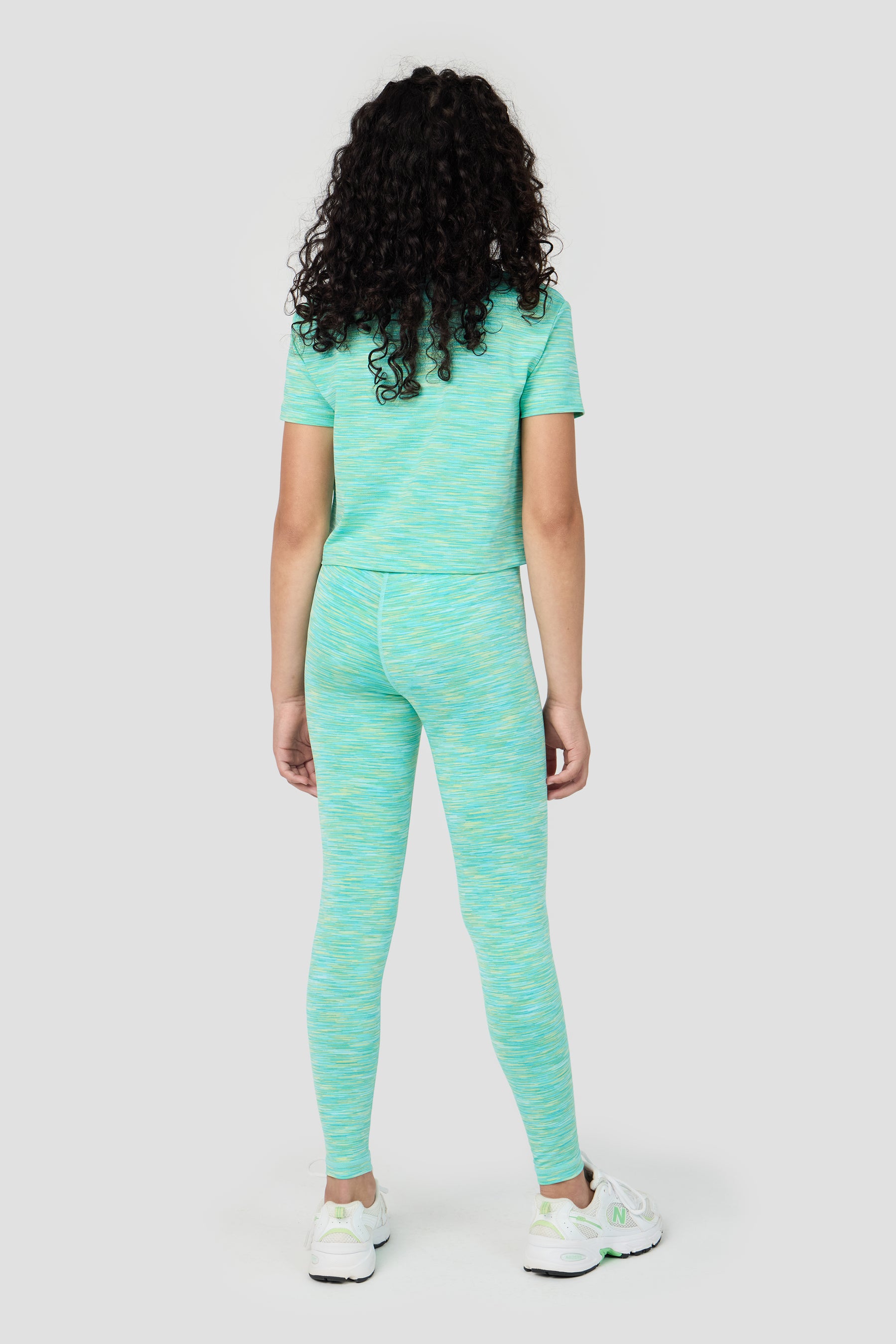 Girls Trail Icon Leggings - Aqua/Citrus