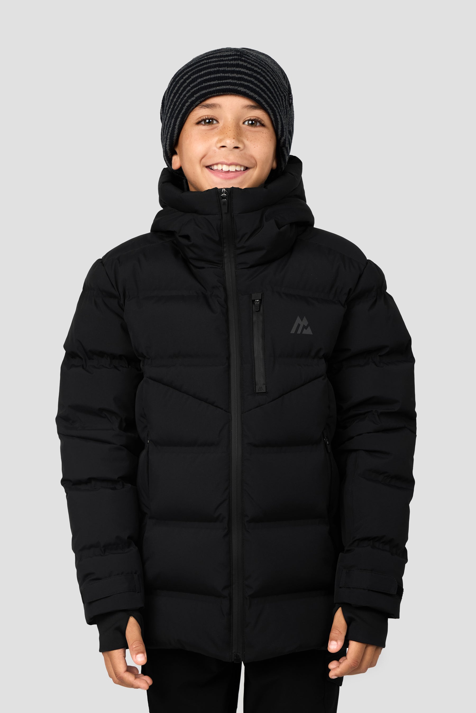 Junior Energise Beanie - Black/Cement Grey