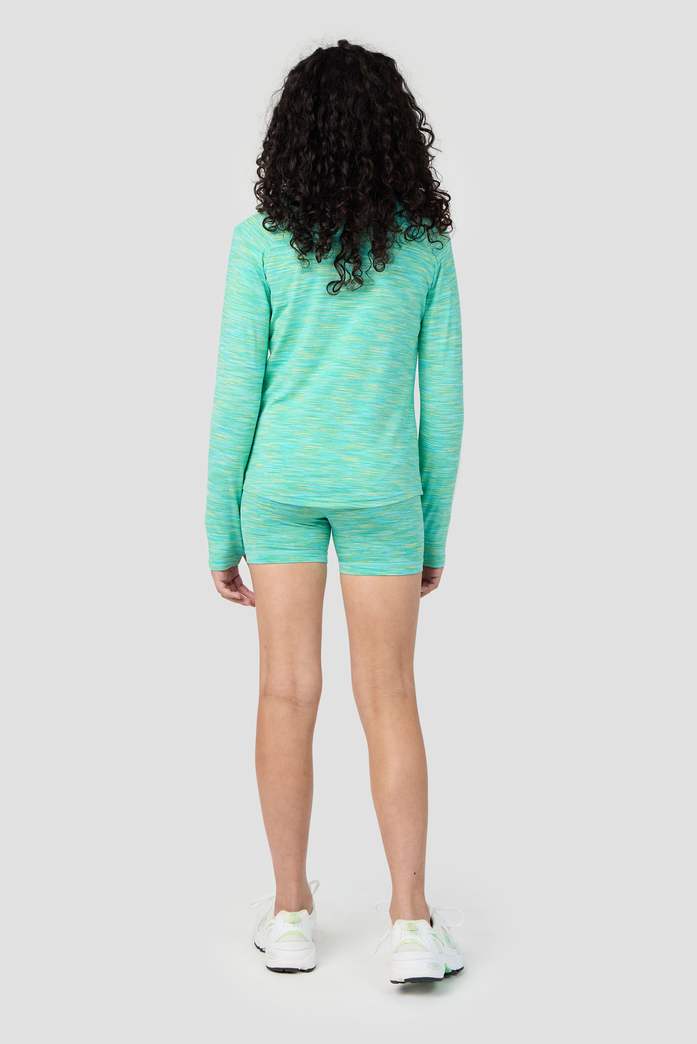 Montirex Girls Trail 1/4 Zip Aqua/Citrus | Sportswear Gymwear
