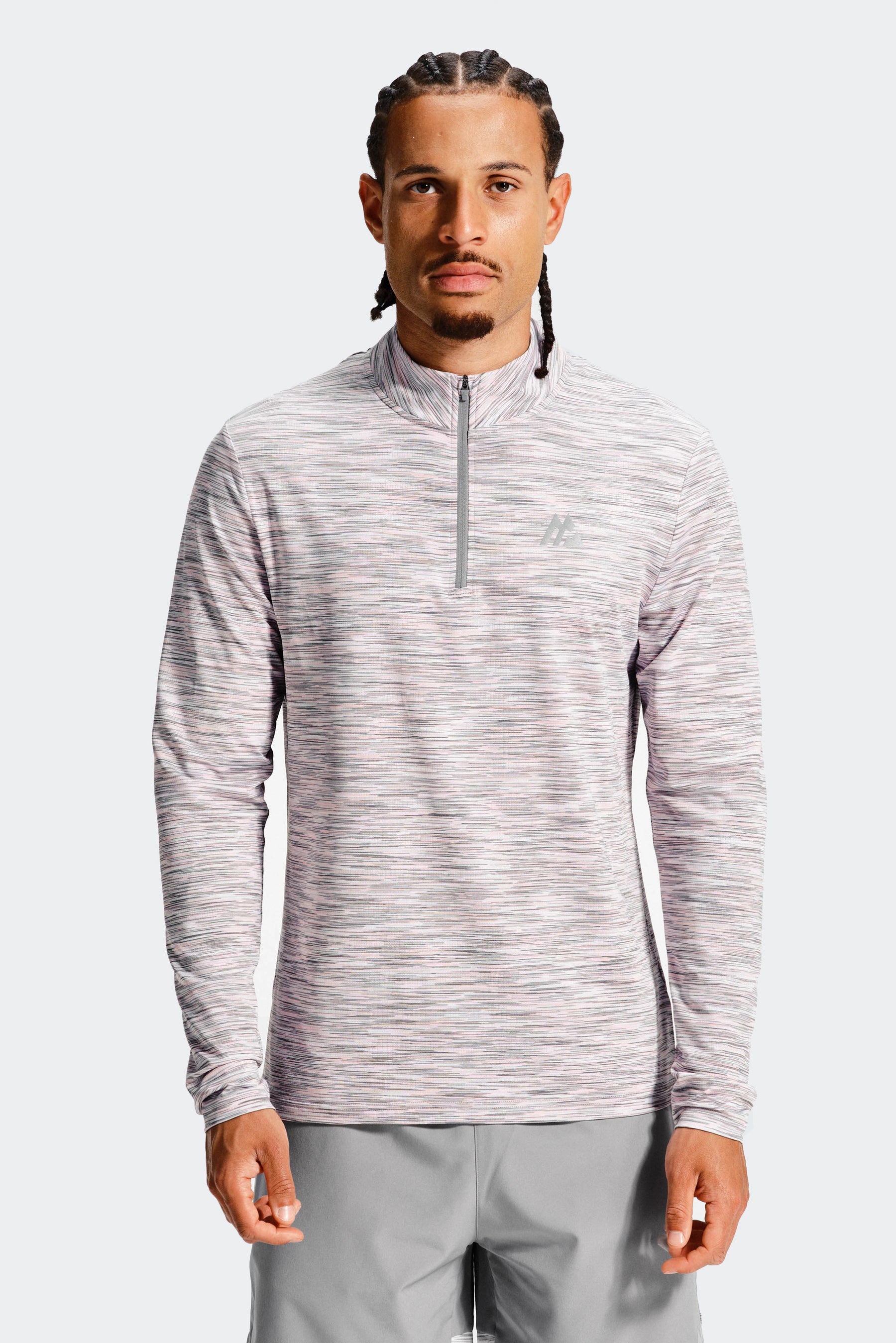 Trail 1/4 Zip - Grey/Pink