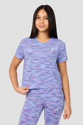 Girls Trail Box T-Shirt - Lilac/Blue/White