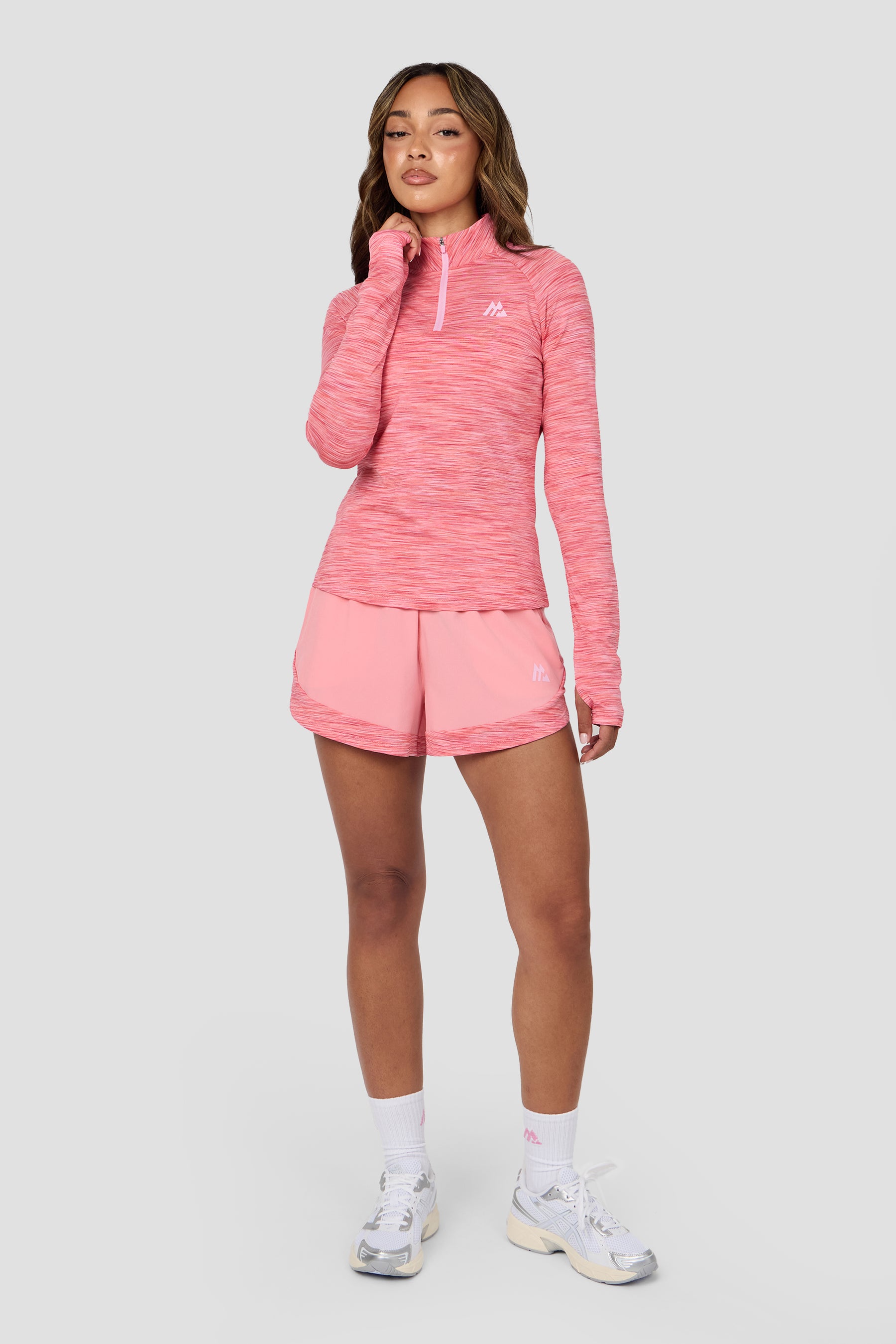 Trail 1/4 Zip - Pink/Orange Multi