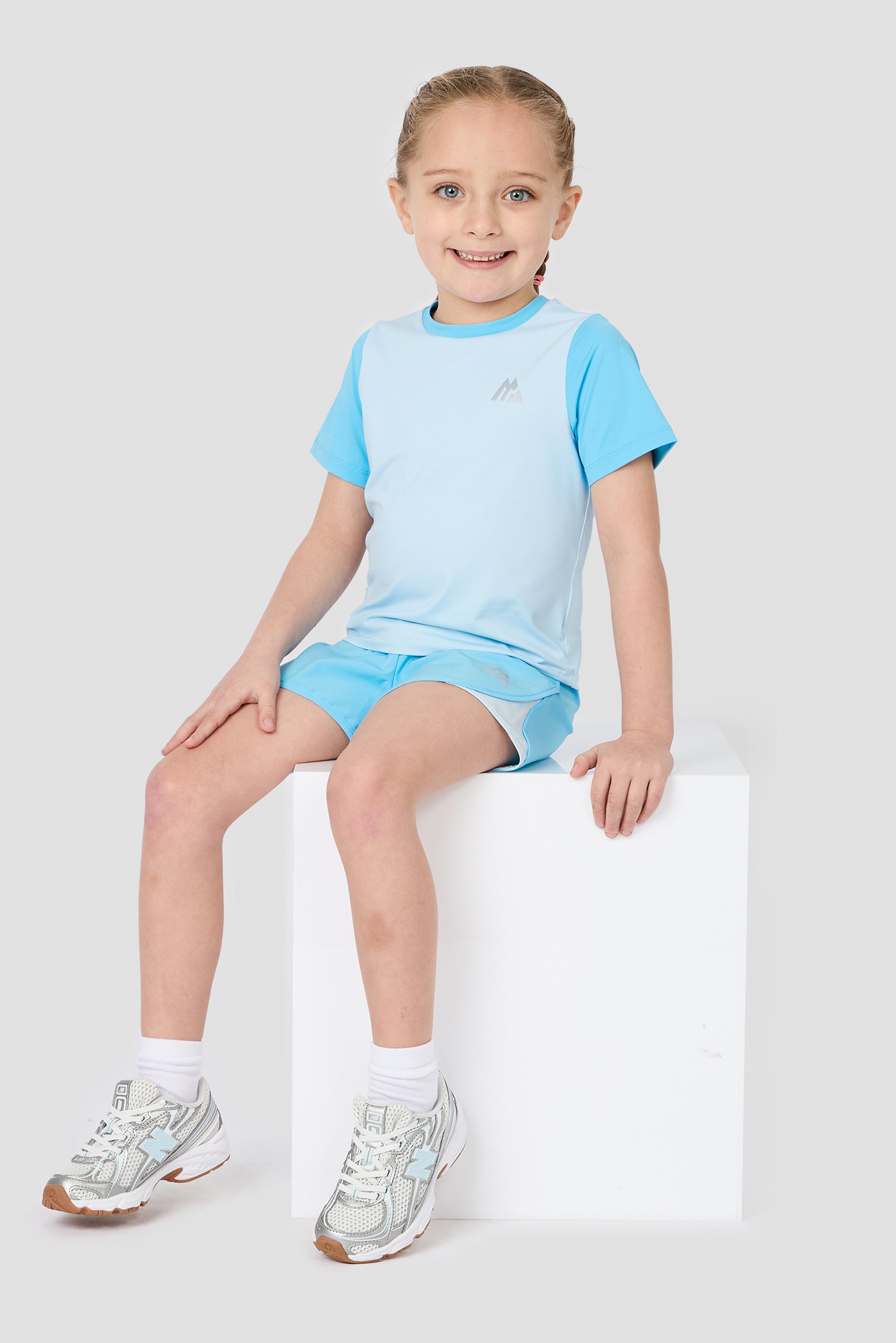 Infant Girls Bounce T-Shirt/Short Set - Misty Blue/Seashell Blue