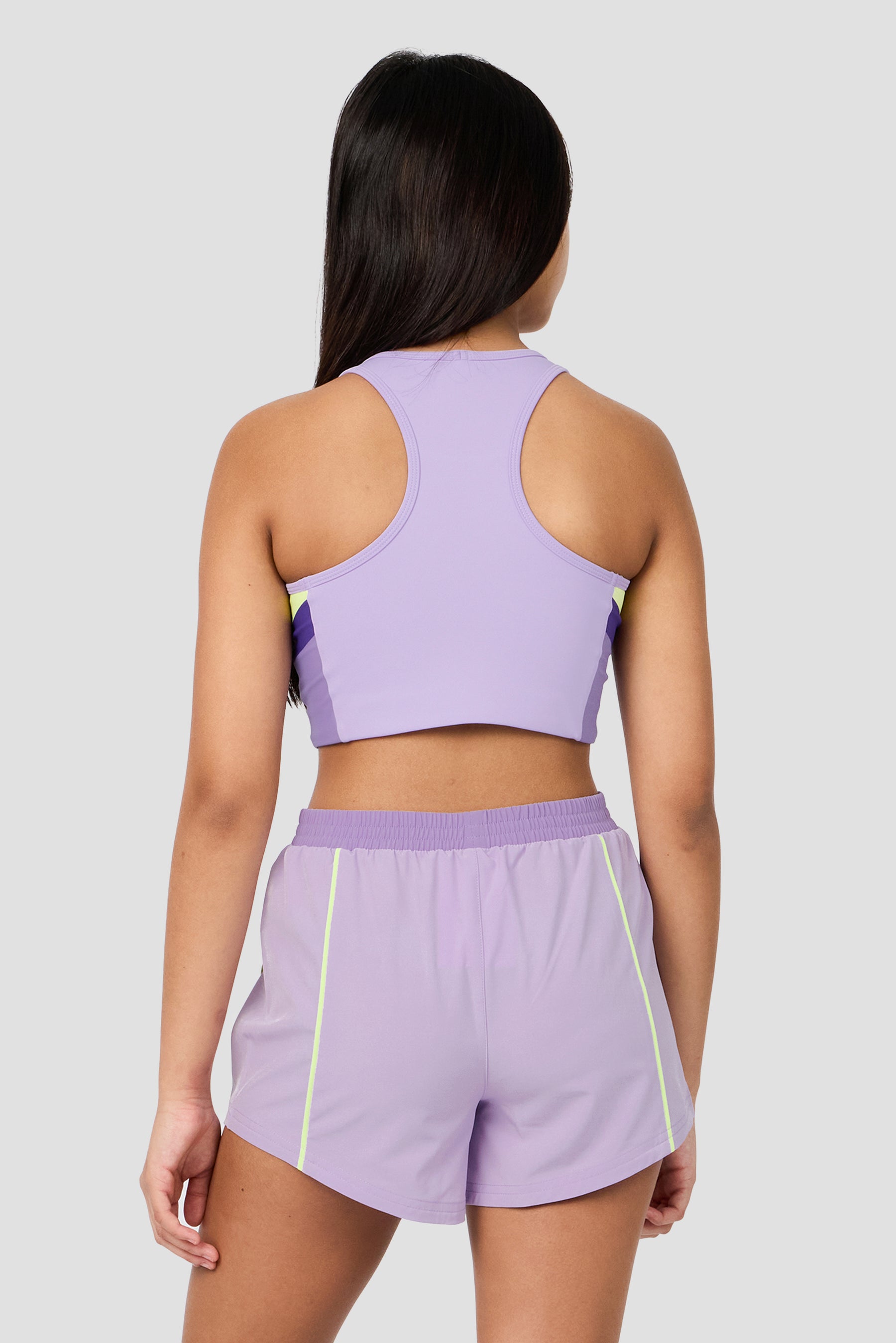 Girls Lumina Sports Bra - Parma/Lilac Chalk/Palazzo/Apple