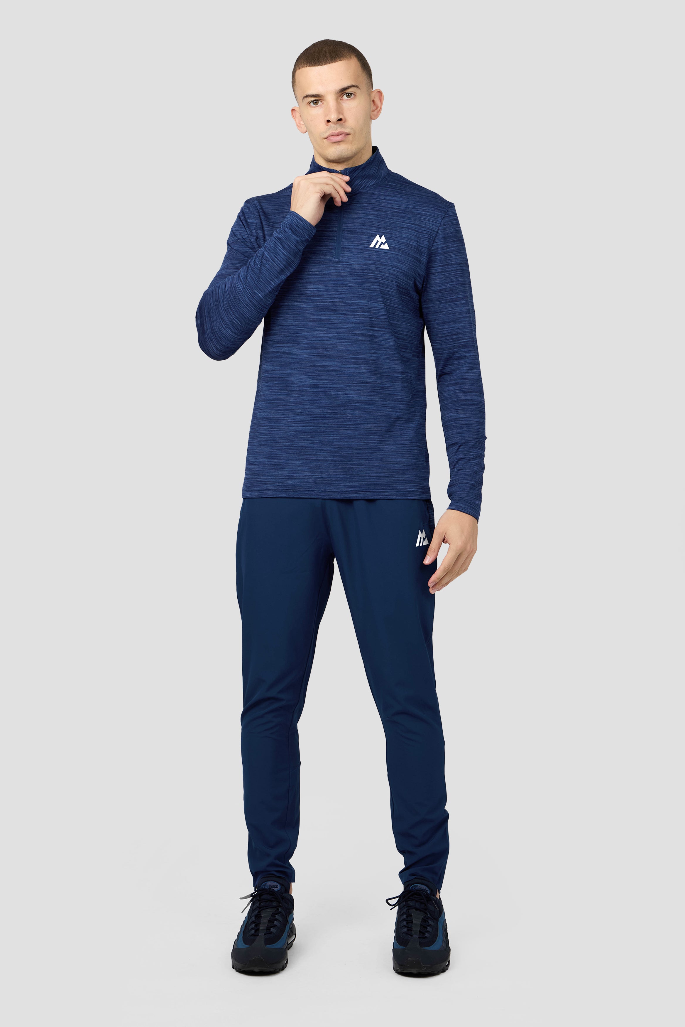 Trail 1/4 Zip - Navy Multi | Montirex Sportswear Gymwear Top