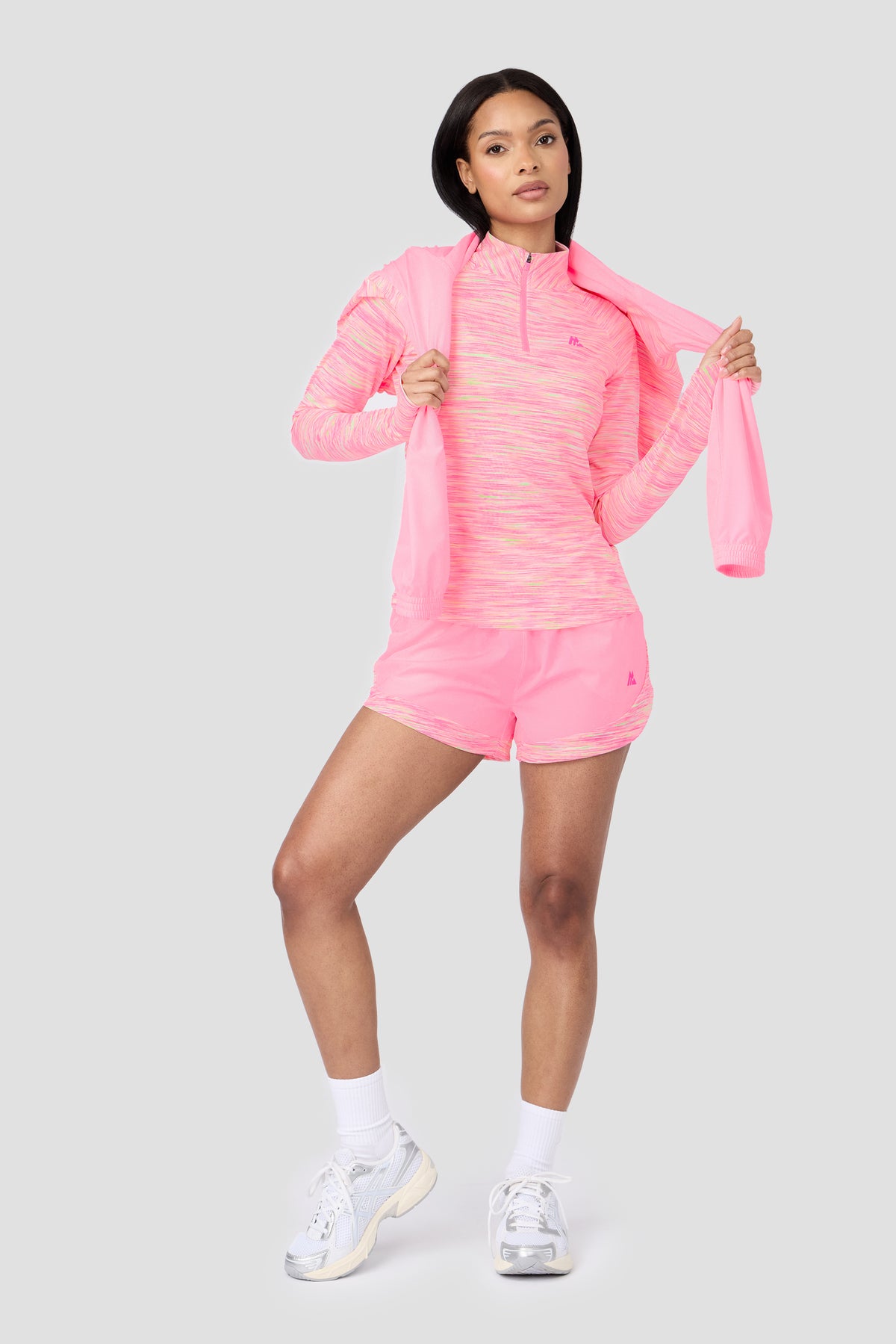 Women's Trail 1/4 Zip - Pink/Green/White