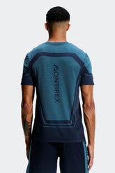 Pulse Seamless T-Shirt - Midnight Blue/Vivid Aqua