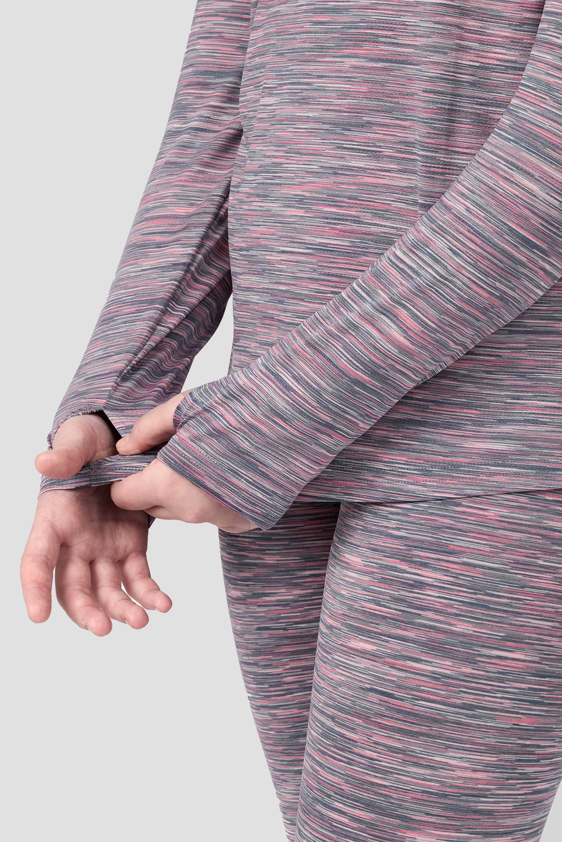 Girls Trail 2.0 1/4 Zip - Grey Multi/Pink