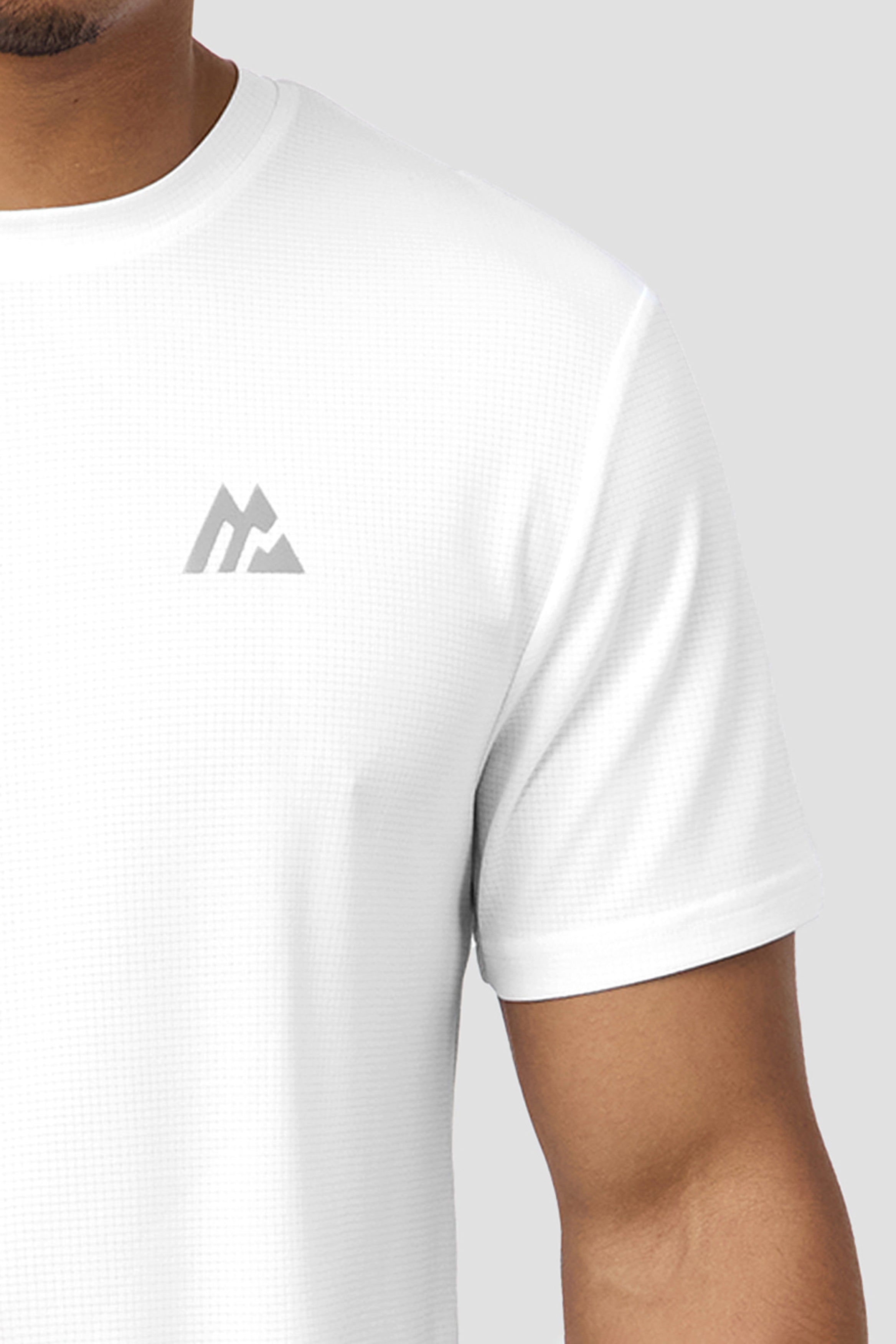 Montirex Peak Gridded T-Shirt - White | Premium Gymwear