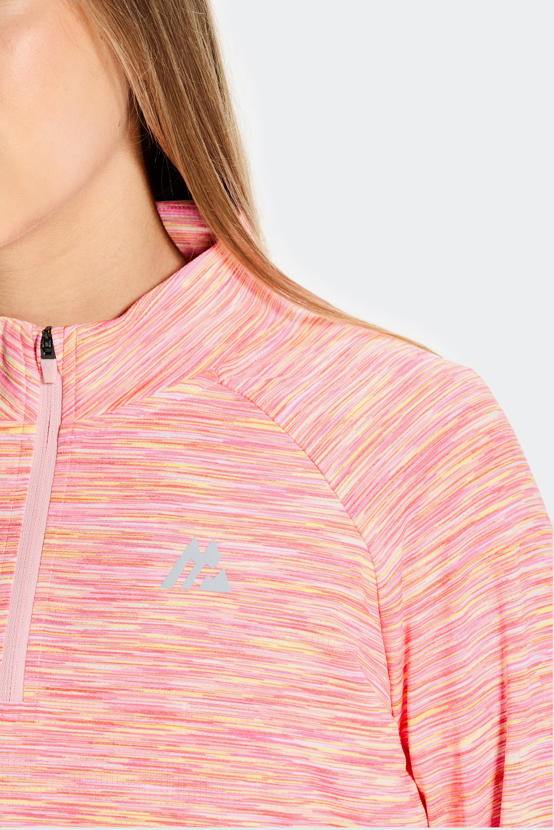 Girls Trail 1/4 Zip - Pink/White/Yellow