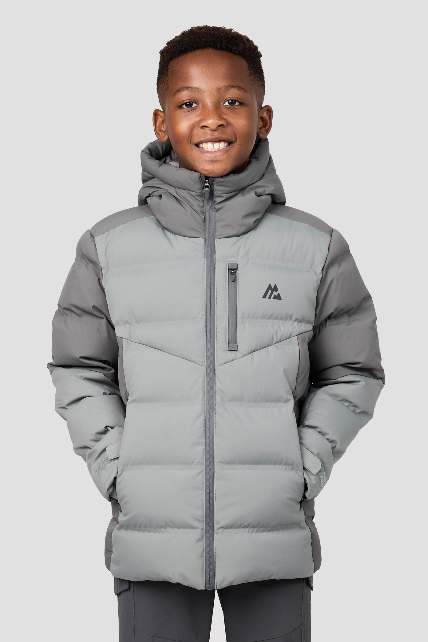 Boys Descent Down Jacket - Cement Grey/Platinum Grey