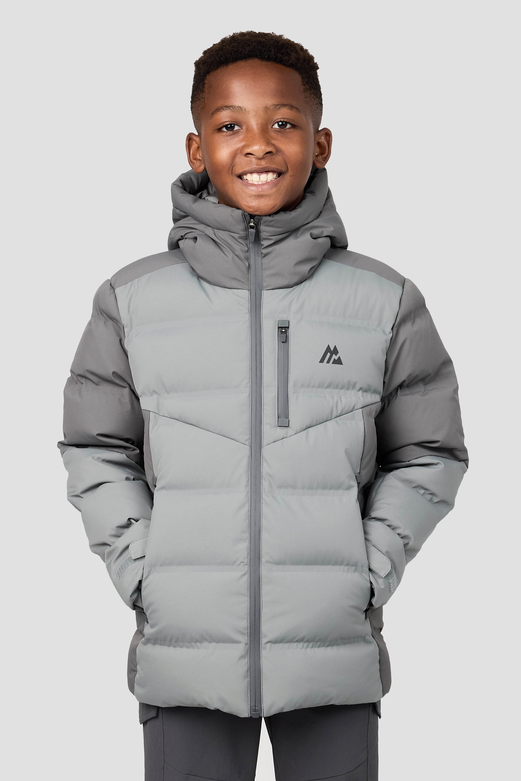 Boys Descent Down Jacket - Cement Grey/Platinum Grey
