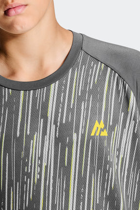 Boys Vigour T-Shirt - Asphalt/Platinum Grey/Blazing Yellow