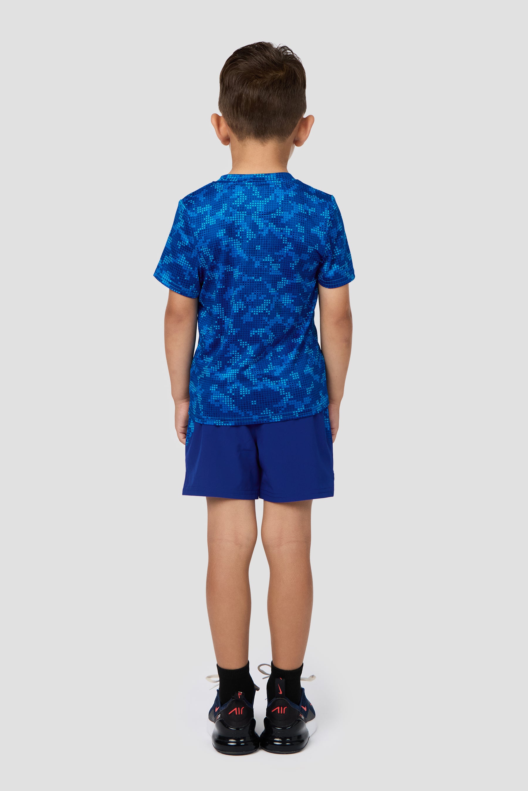 Descent Print T-Shirt/Short Set - Marine Blue/Cobalt Blue/Neon Blue