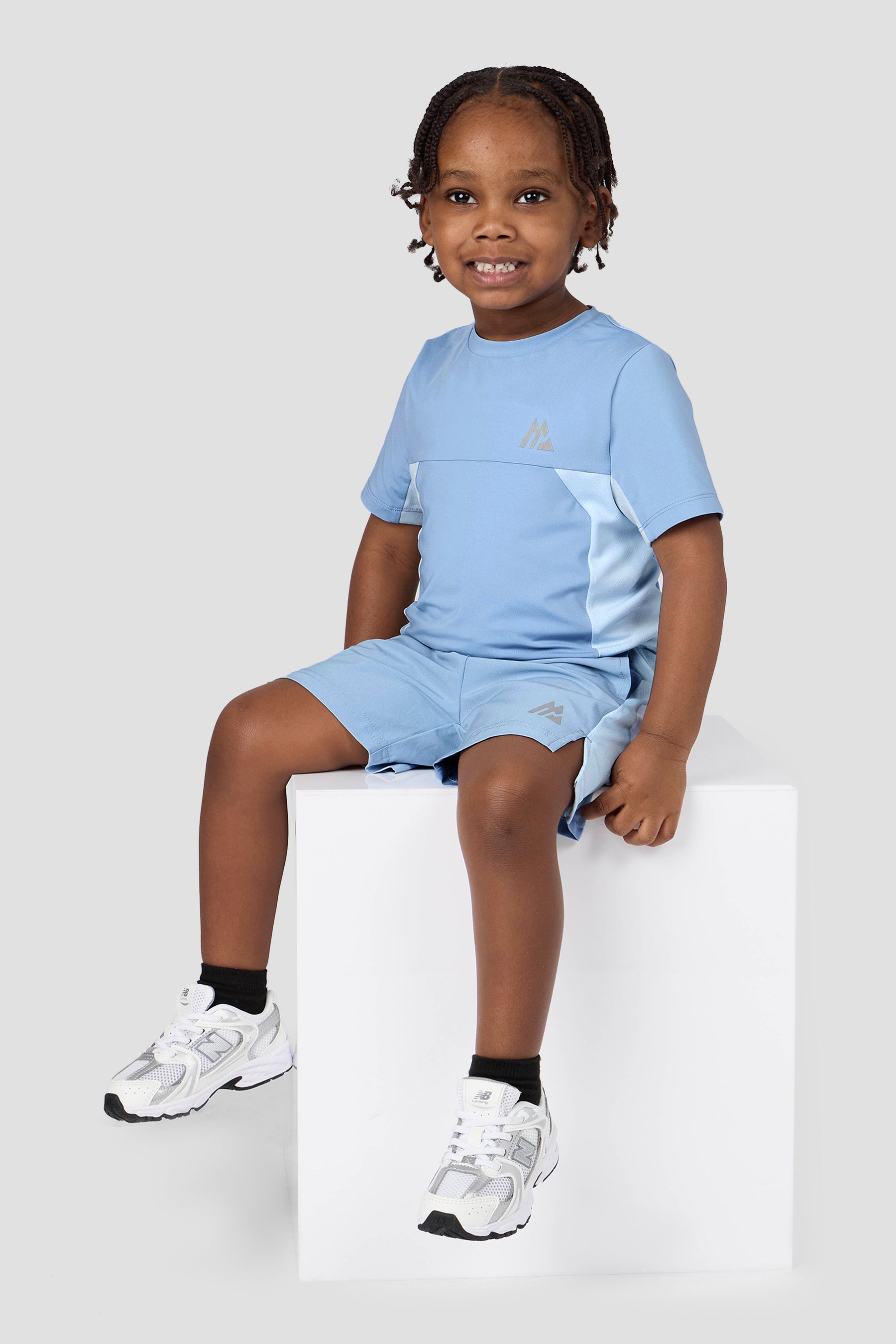 Infant Boys Peak 2.0 T-Shirt/Short Set - Cloudy Blue/Summer Mist