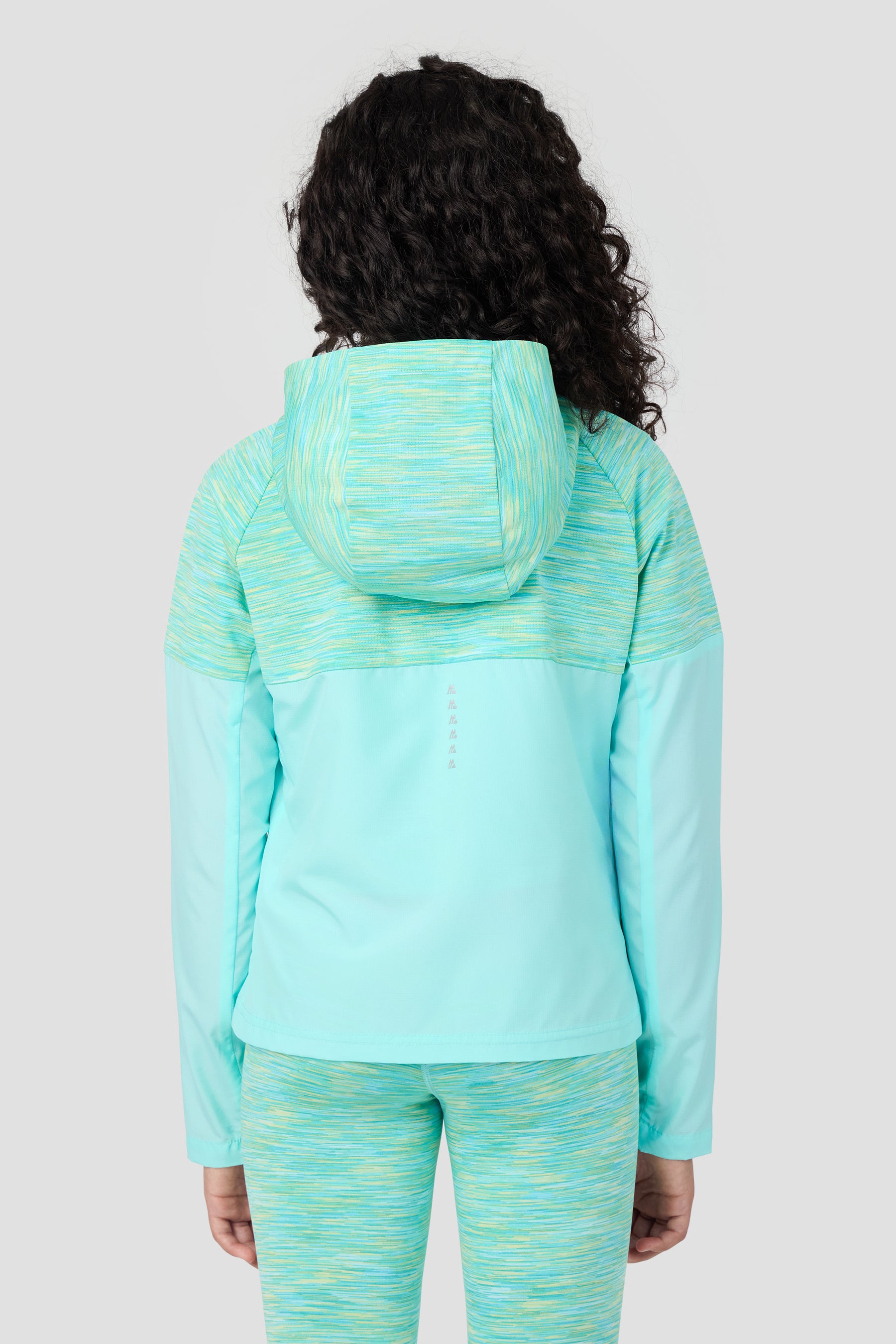 Girls Trail Windbreaker - Aqua/Citrus