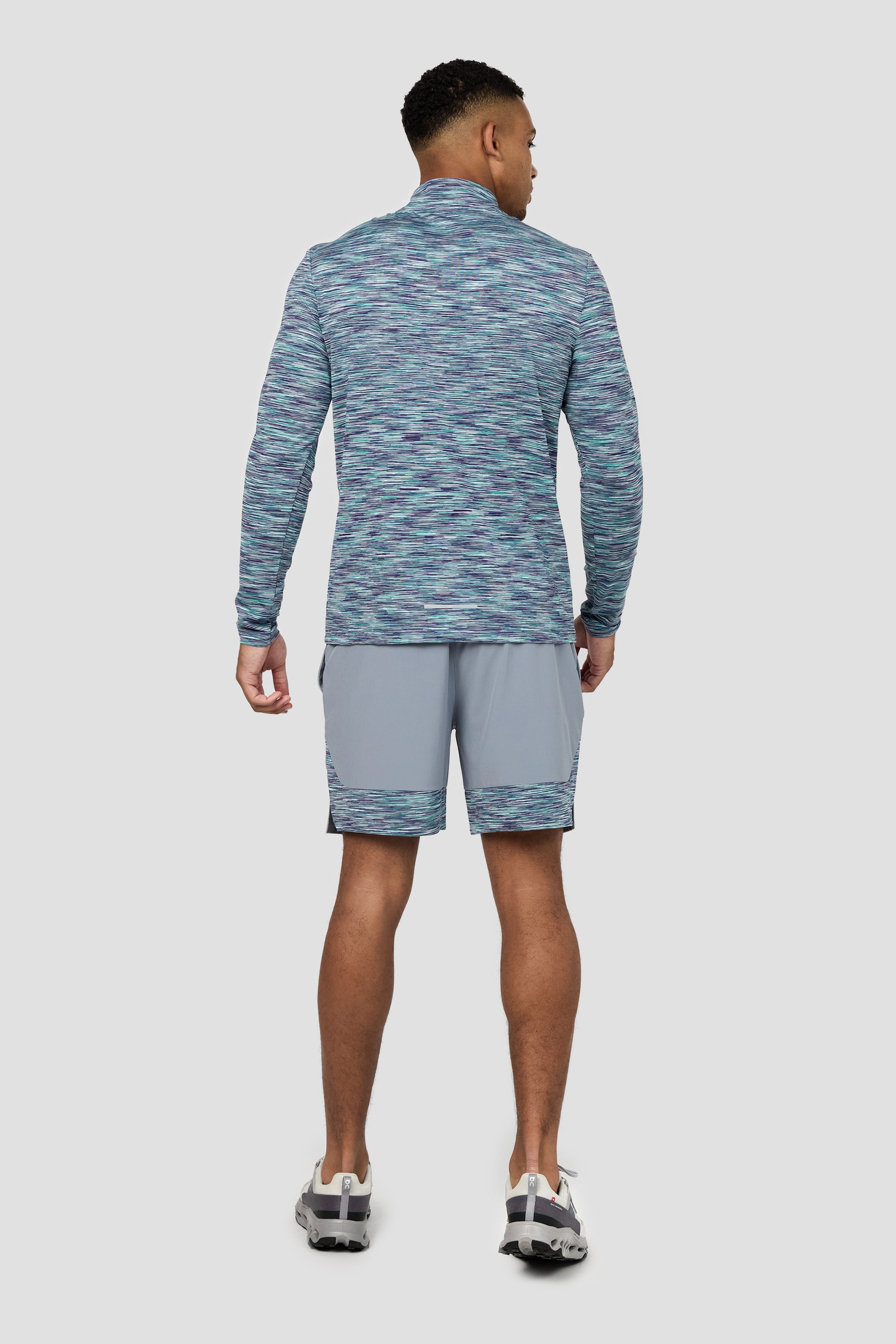 Trail 1/4 Zip - Grey/Green/Purple