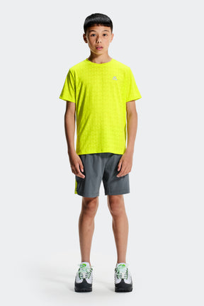 Boys Cube Short - Slate Grey/Electric Lime