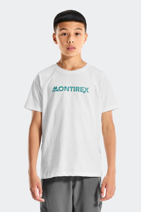 Boys Trail Linear Logo T-Shirt - White
