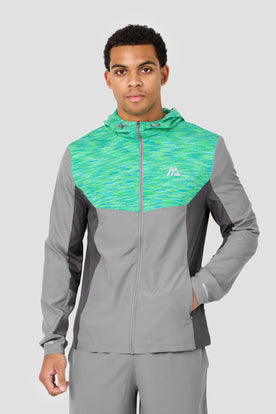 Trail Windbreaker - Grey/Blue/Green Multi