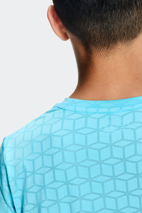 Boys Cube T-Shirt - Neon Sky