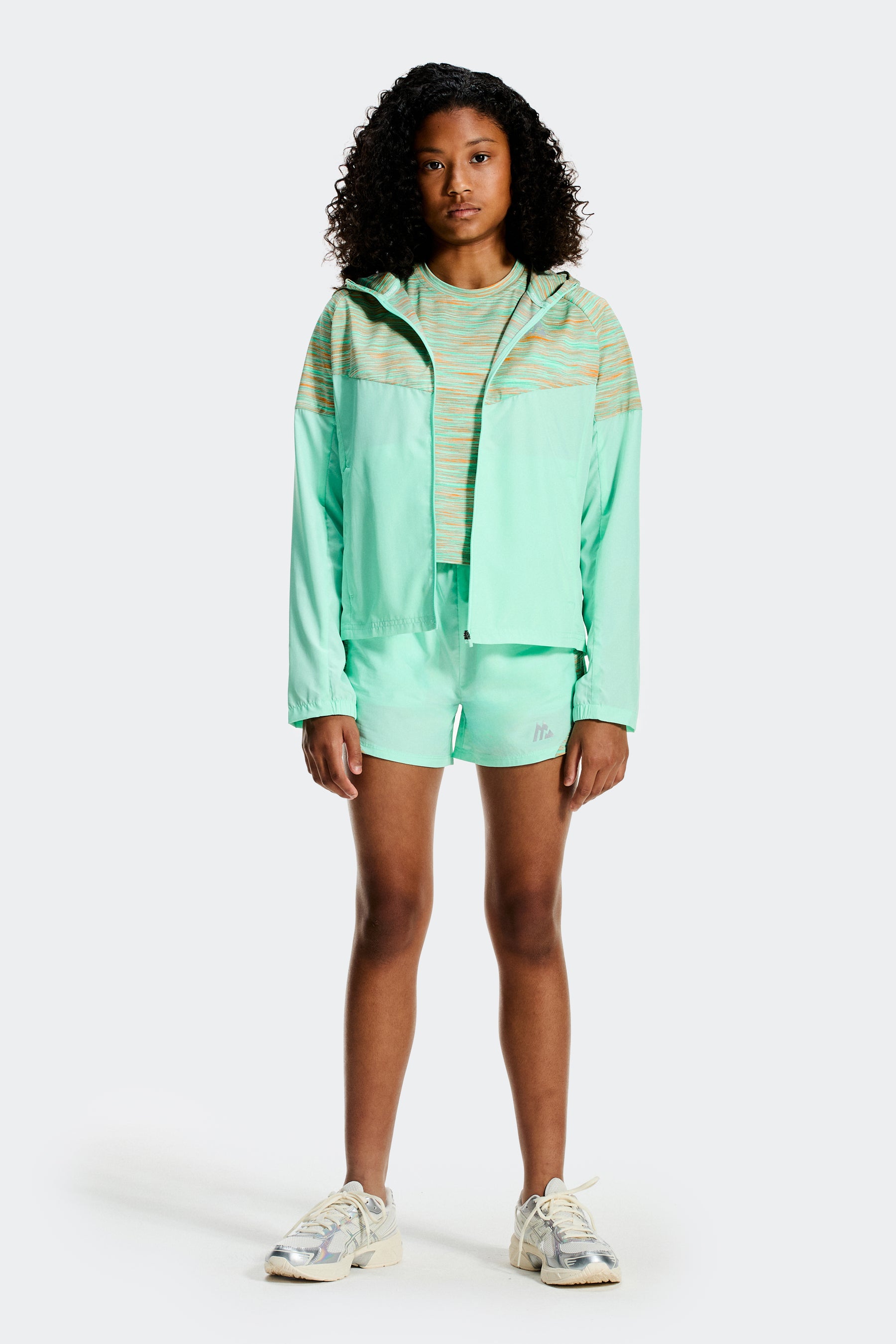 Girls Trail Box T-Shirt - Green/Teal/Peach