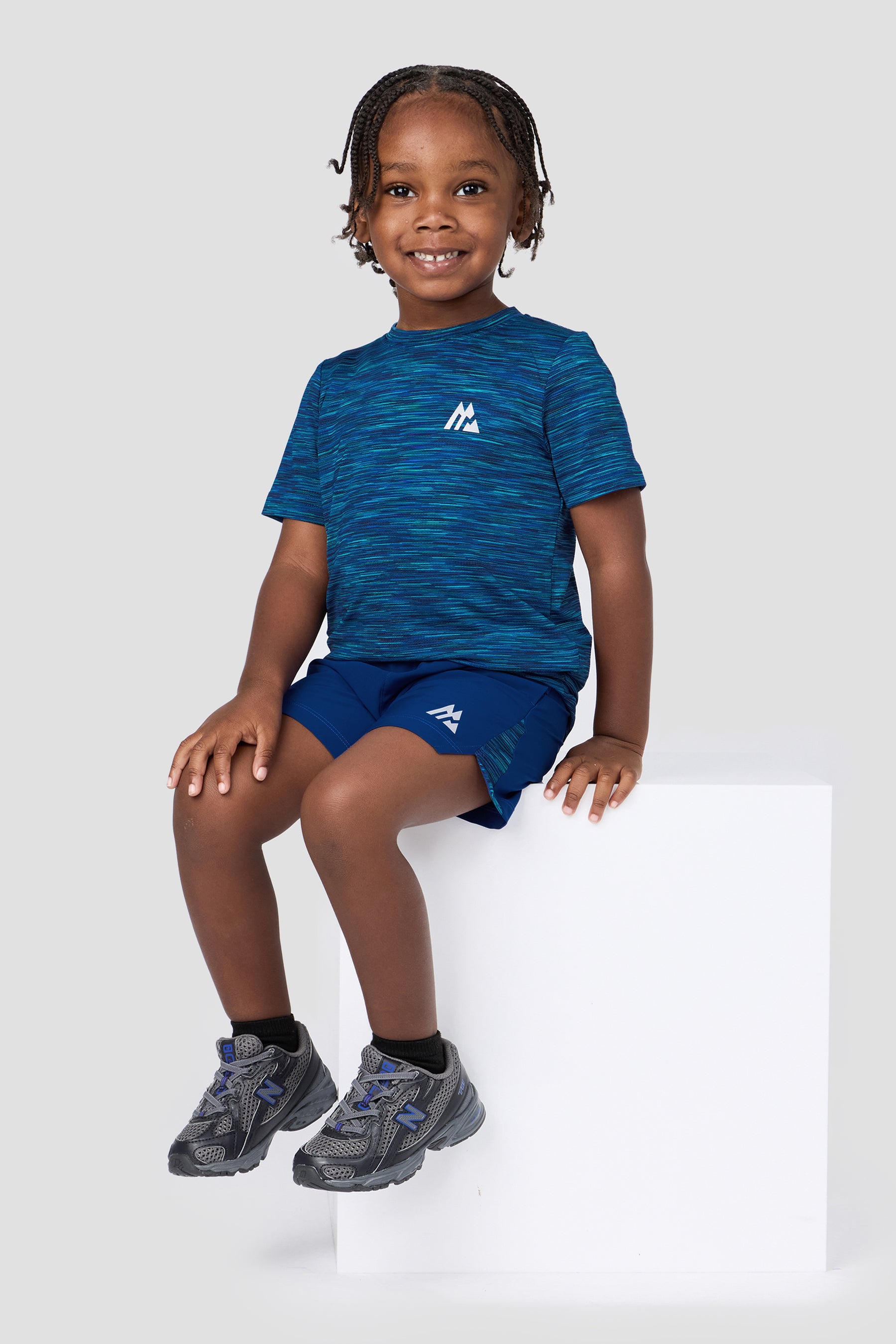Infant Boys Trail T-Shirt/Short Set - Blue/Navy Multi