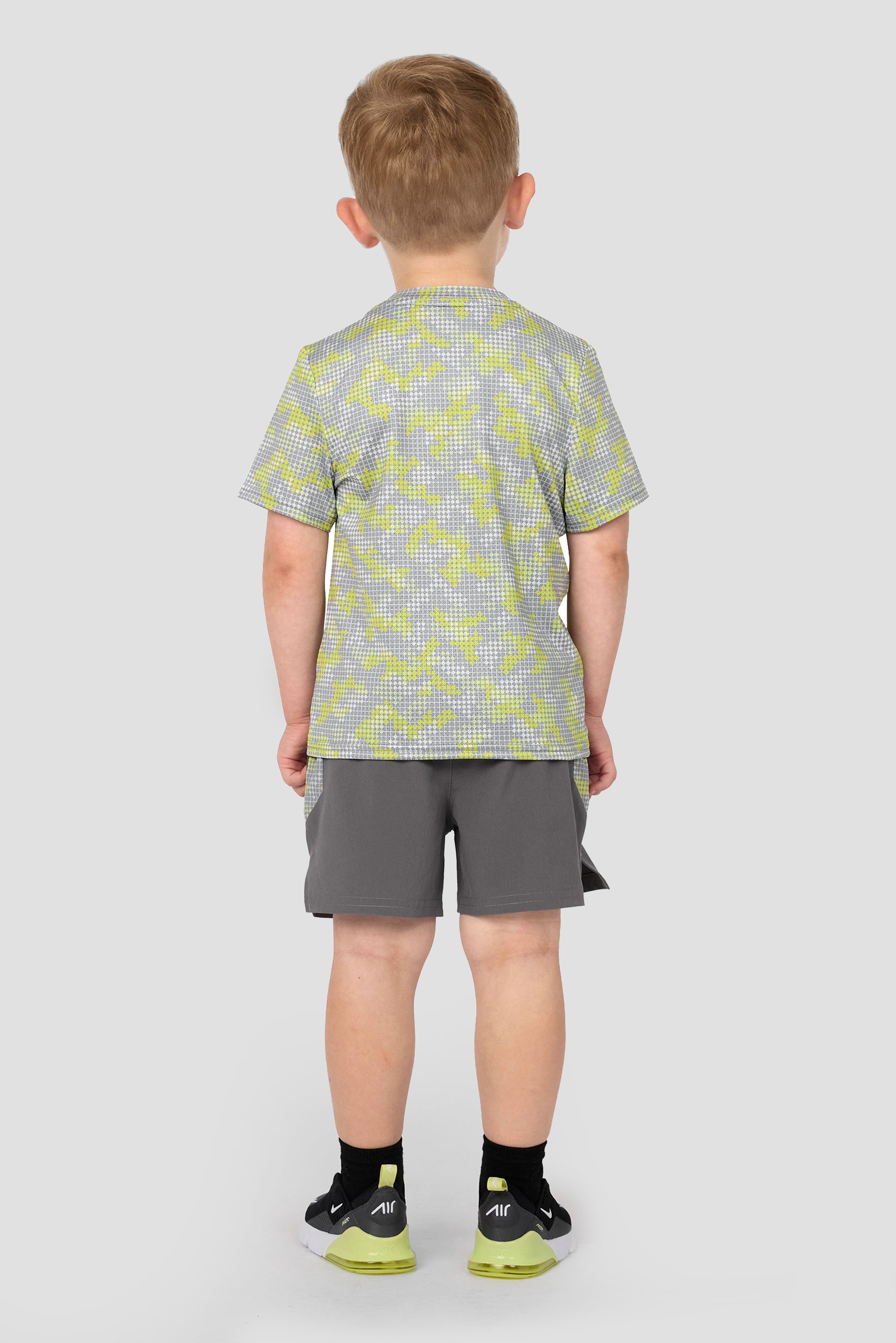 Descent Print T-Shirt/Short - Cement Grey/Platinum Grey